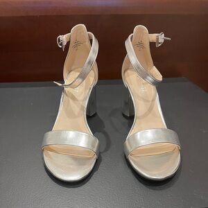 Nine West Silver ankle shoes.  Brand New!!!!!
